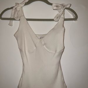 Princess Polly Ribbed Bodysuit with bow tie straps